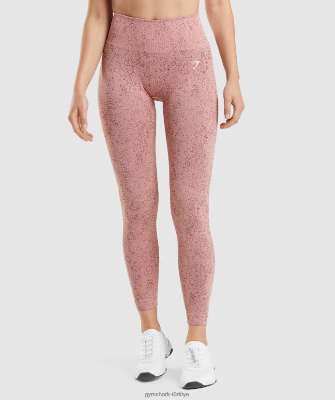 benekli dikişsiz taytlara uyum sağlayın kadınlarGymshark maden | Paige pembe 02H048321