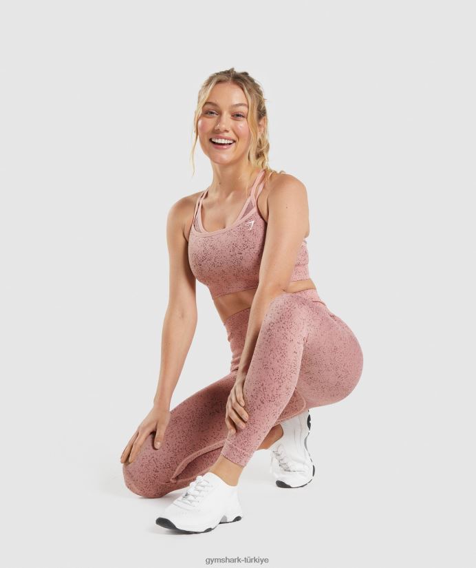 benekli dikişsiz taytlara uyum sağlayın kadınlarGymshark maden | Paige pembe 02H048321