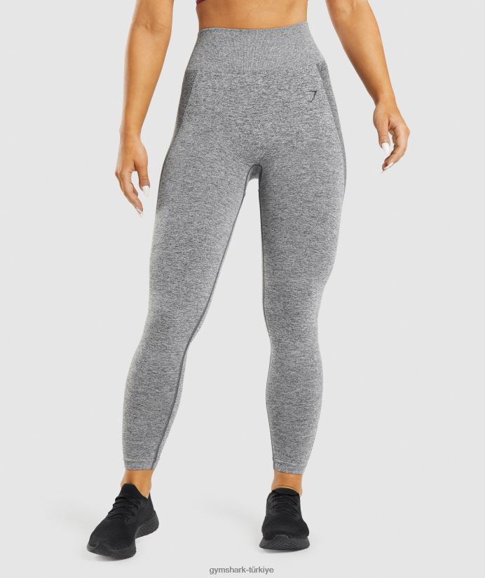 esnek yüksek belli tayt kadınlarGymshark kömür marn 02H048320