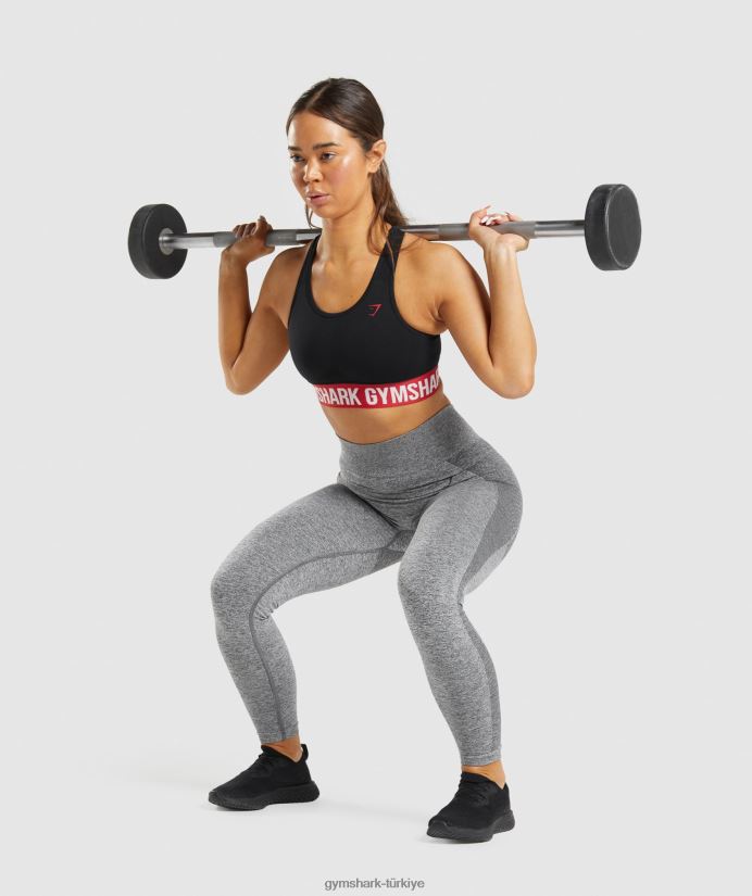 esnek yüksek belli tayt kadınlarGymshark kömür marn 02H048320