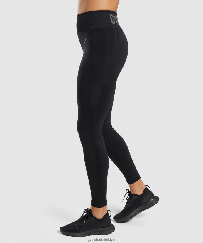 esnek yüksek belli tayt kadınlarGymshark siyah 02H048283