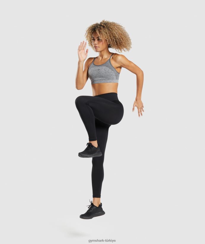 esnek yüksek belli tayt kadınlarGymshark siyah 02H048283