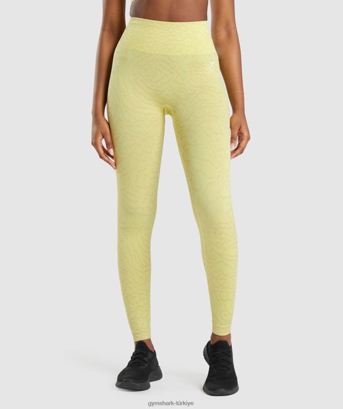 hayvan dikişsiz taytlarına uyum sağlar kadınlarGymshark ateş böceği sarı 02H048260