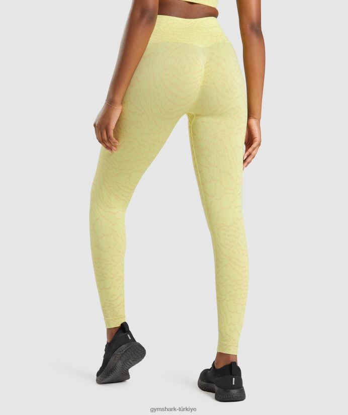 hayvan dikişsiz taytlarına uyum sağlar kadınlarGymshark ateş böceği sarı 02H048260