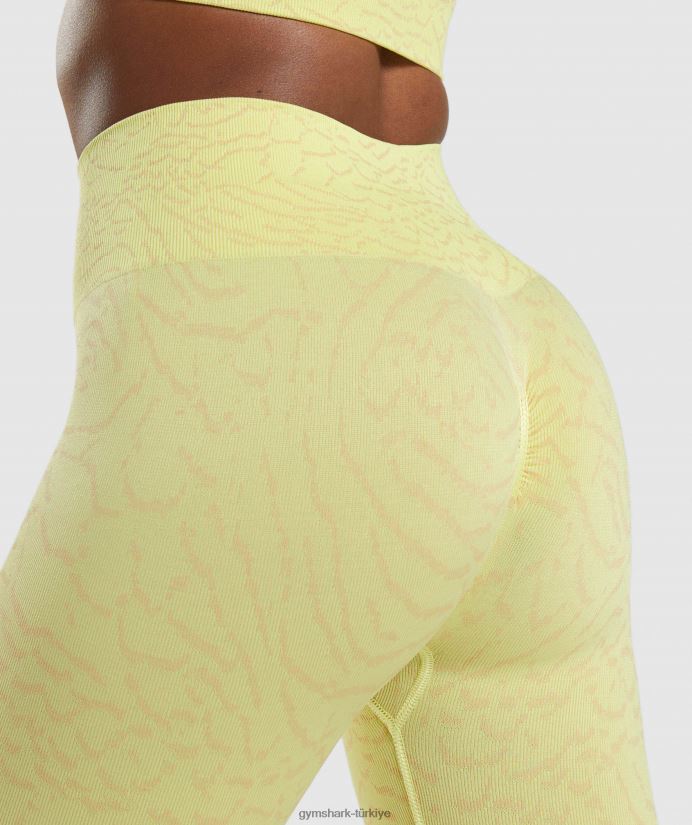 hayvan dikişsiz taytlarına uyum sağlar kadınlarGymshark ateş böceği sarı 02H048260
