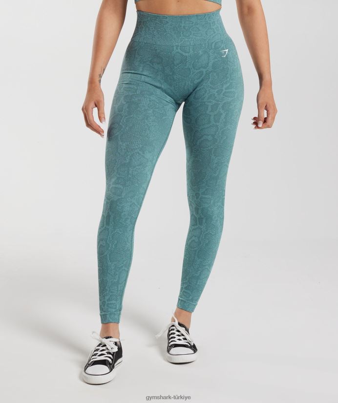hayvan dikişsiz taytlarına uyum sağlar kadınlarGymshark buzdağı mavisi/gök gürültüsü mavisi 02H048253
