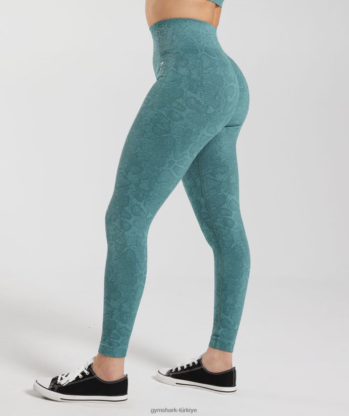 hayvan dikişsiz taytlarına uyum sağlar kadınlarGymshark buzdağı mavisi/gök gürültüsü mavisi 02H048253