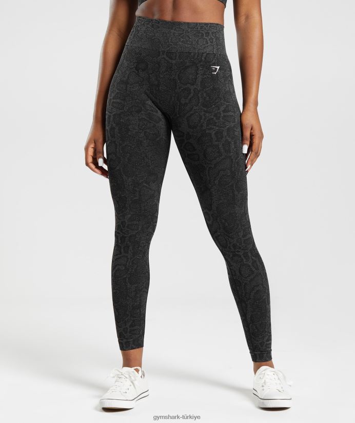 hayvan dikişsiz taytlarına uyum sağlar kadınlarGymshark kentsel gri/siyah 02H048259