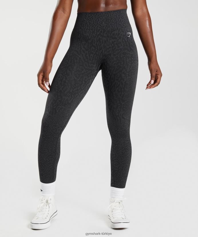 hayvan dikişsiz taytlarına uyum sağlar kadınlarGymshark resif | siyah 02H048298