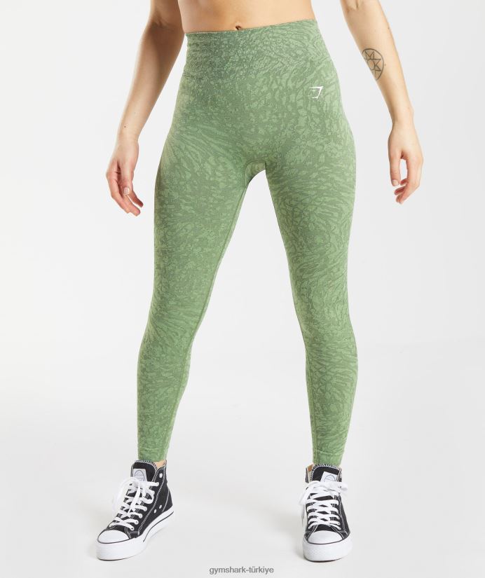 hayvan dikişsiz taytlarına uyum sağlar kadınlarGymshark vahşi | iguana yeşili 02H048307