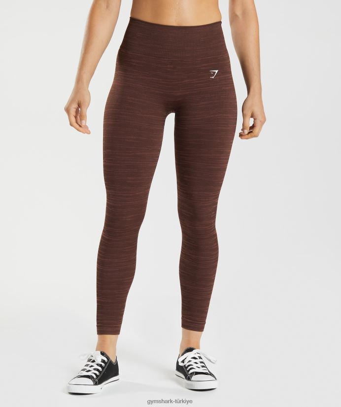 kırçıllı dikişsiz taytlara uyum sağlayın kadınlarGymshark arşiv kahvesi/kiraz kahvesi 02H048294