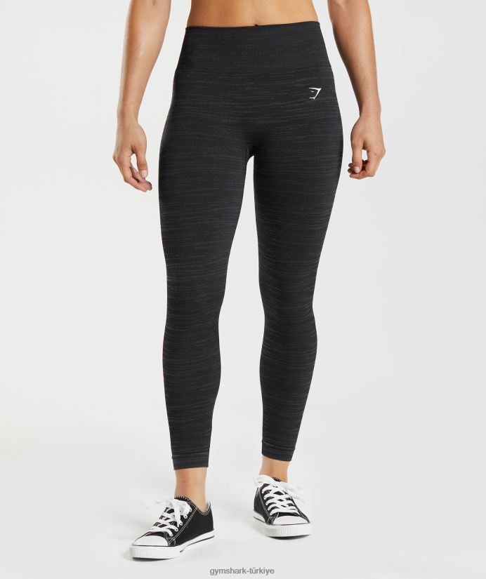 kırçıllı dikişsiz taytlara uyum sağlayın kadınlarGymshark siyah/dumanlı gri 02H048297