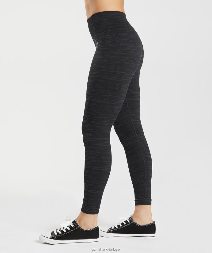 kırçıllı dikişsiz taytlara uyum sağlayın kadınlarGymshark siyah/dumanlı gri 02H048297
