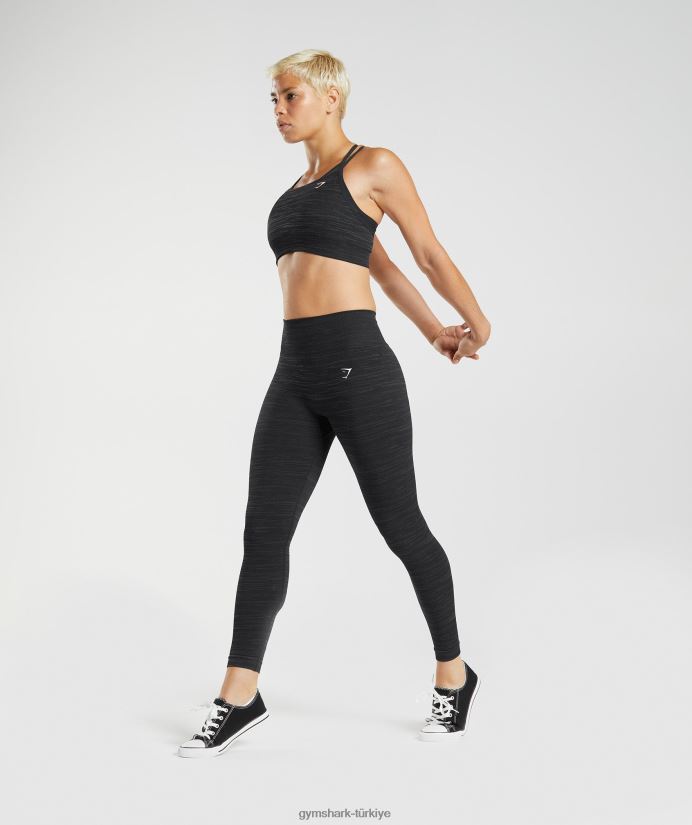 kırçıllı dikişsiz taytlara uyum sağlayın kadınlarGymshark siyah/dumanlı gri 02H048297