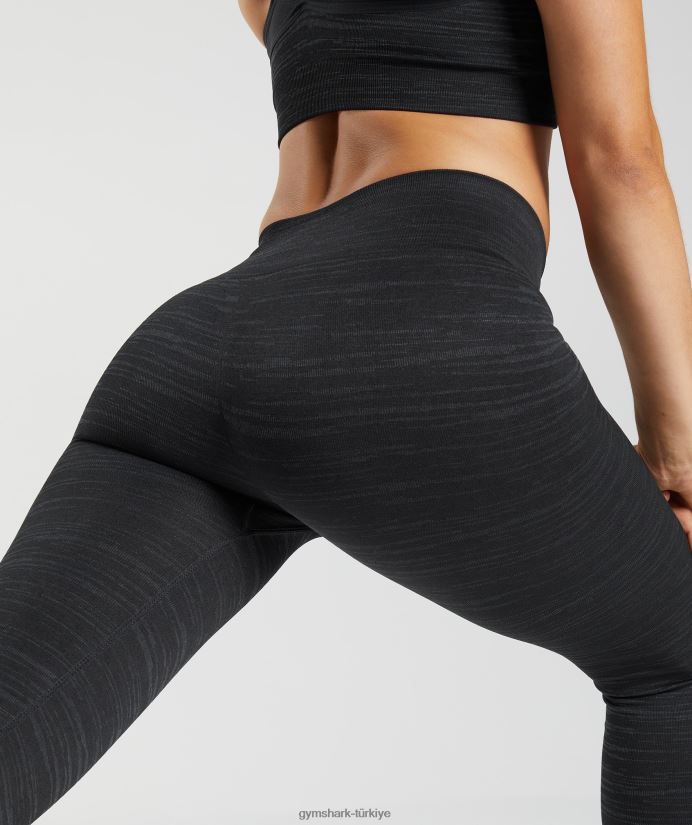 kırçıllı dikişsiz taytlara uyum sağlayın kadınlarGymshark siyah/dumanlı gri 02H048297