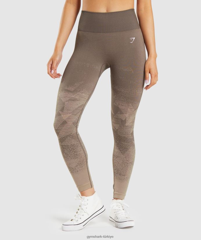 ombre dikişsiz taytlara uyum sağlayın kadınlarGymshark üçgen | kuruş kahverengi baskı 02H048318