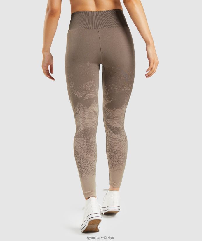ombre dikişsiz taytlara uyum sağlayın kadınlarGymshark üçgen | kuruş kahverengi baskı 02H048318
