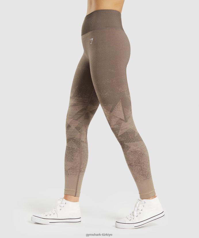ombre dikişsiz taytlara uyum sağlayın kadınlarGymshark üçgen | kuruş kahverengi baskı 02H048318