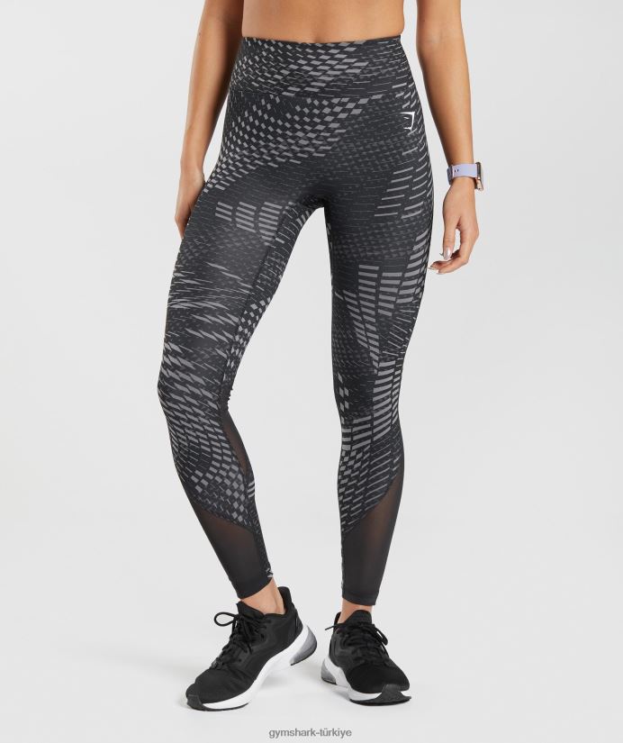 spor koşu taytları kadınlarGymshark siyah baskı 02H048328