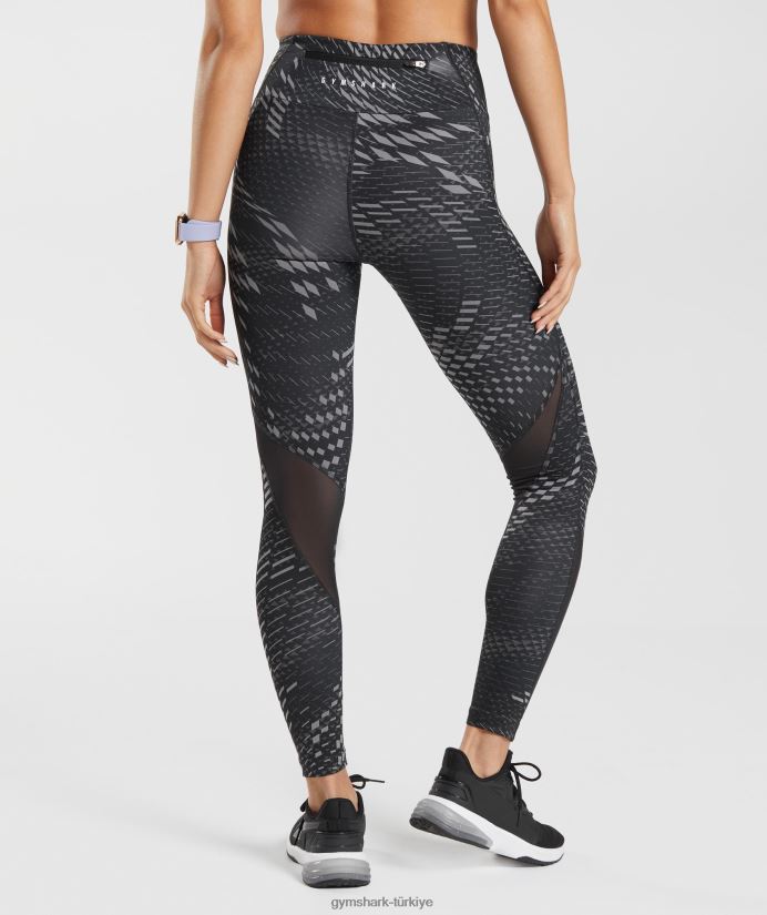 spor koşu taytları kadınlarGymshark siyah baskı 02H048328