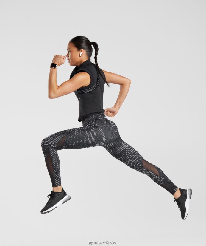 spor koşu taytları kadınlarGymshark siyah baskı 02H048328