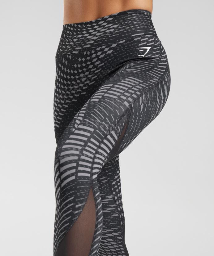 spor koşu taytları kadınlarGymshark siyah baskı 02H048328