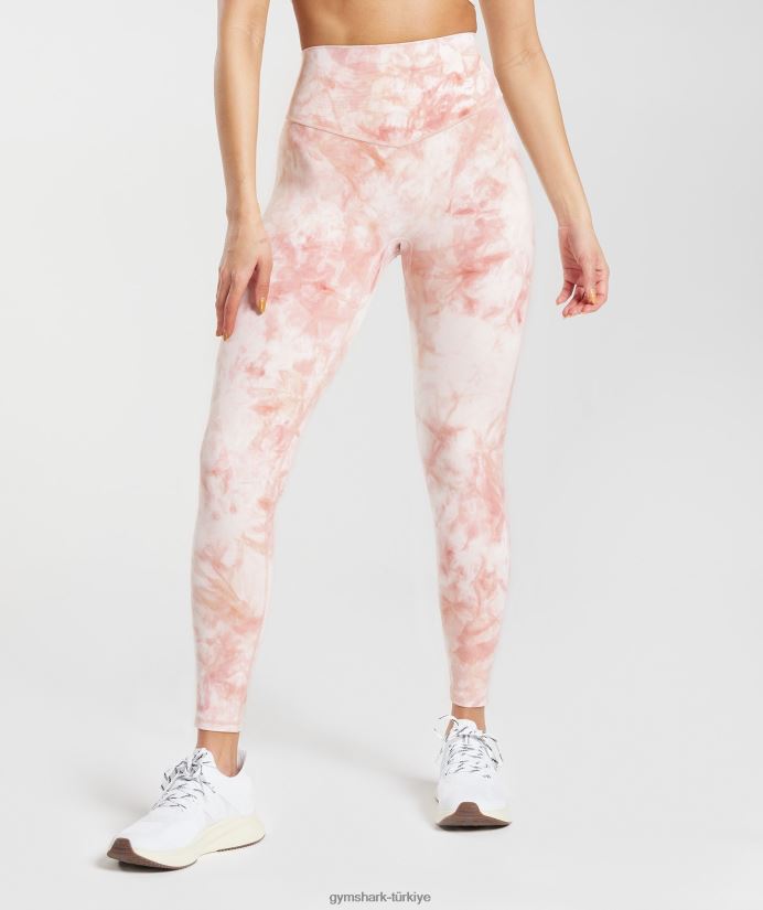 sprey boya taytlarını yükseltin kadınlarGymshark beyaz/buğulu pembe/skandi pembesi 02H048266