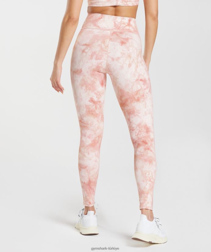sprey boya taytlarını yükseltin kadınlarGymshark beyaz/buğulu pembe/skandi pembesi 02H048266