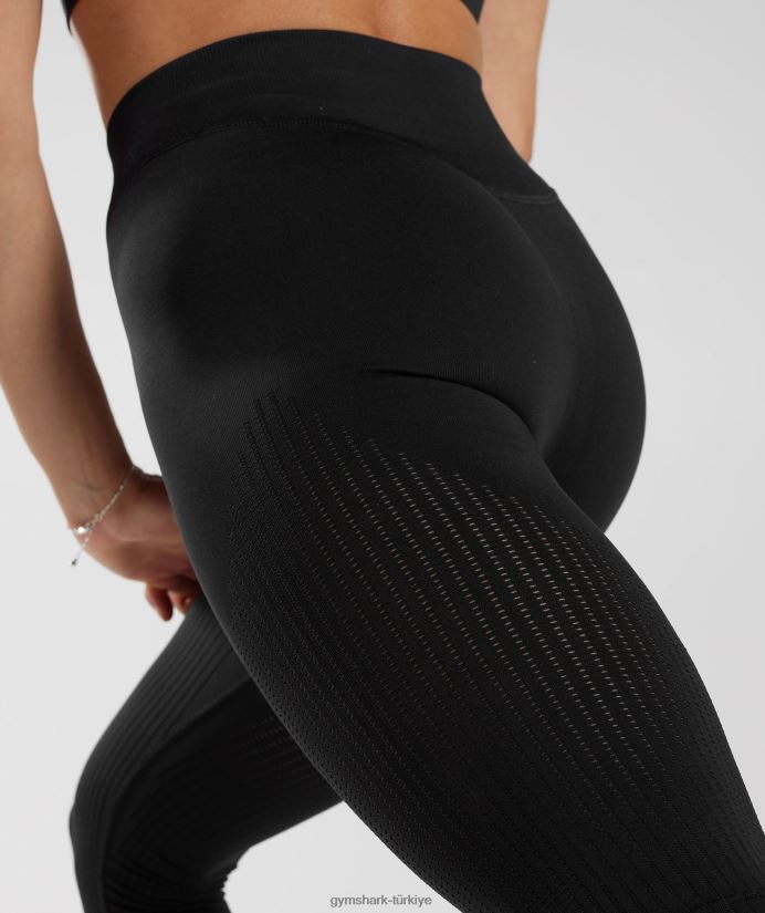 ter dikişsiz file tayt kadınlarGymshark siyah 02H048243