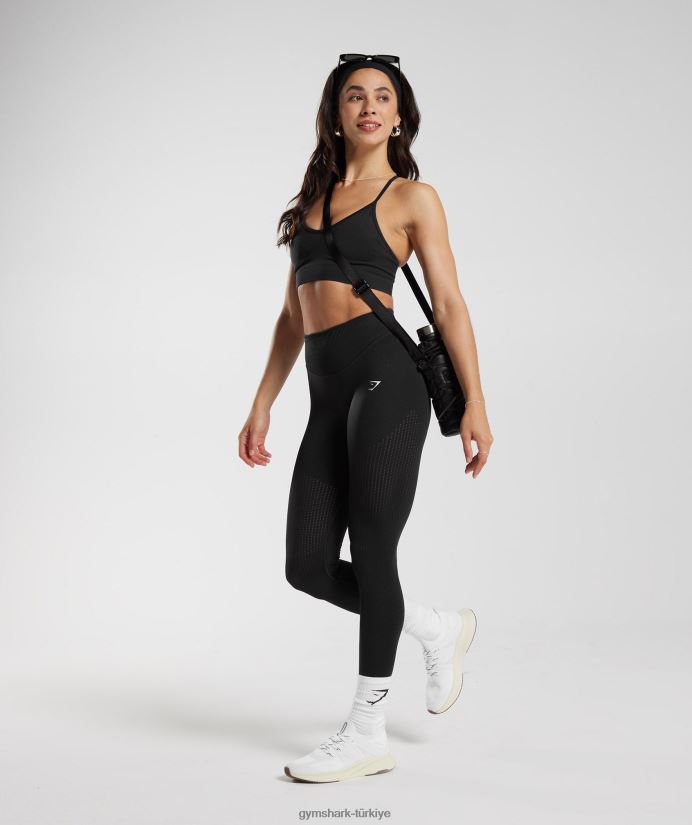 ter dikişsiz file tayt kadınlarGymshark siyah 02H048243