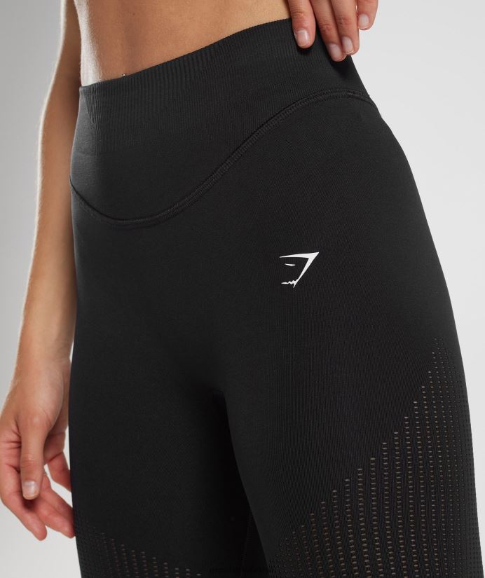 ter dikişsiz file tayt kadınlarGymshark siyah 02H048243