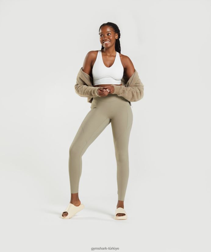 whitney günlük cep taytları kadınlarGymshark çimento kahverengi 02H048331