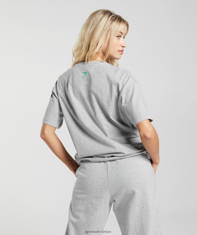 büyük beden tişörtü maksimuma çıkardı kadınlarGymshark açık gri marn 02H048482