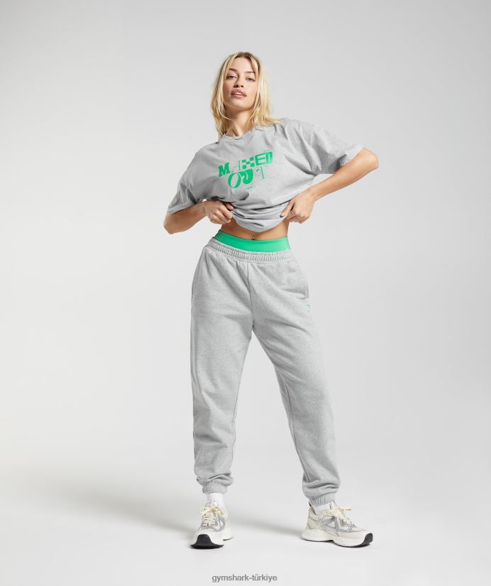 büyük beden tişörtü maksimuma çıkardı kadınlarGymshark açık gri marn 02H048482