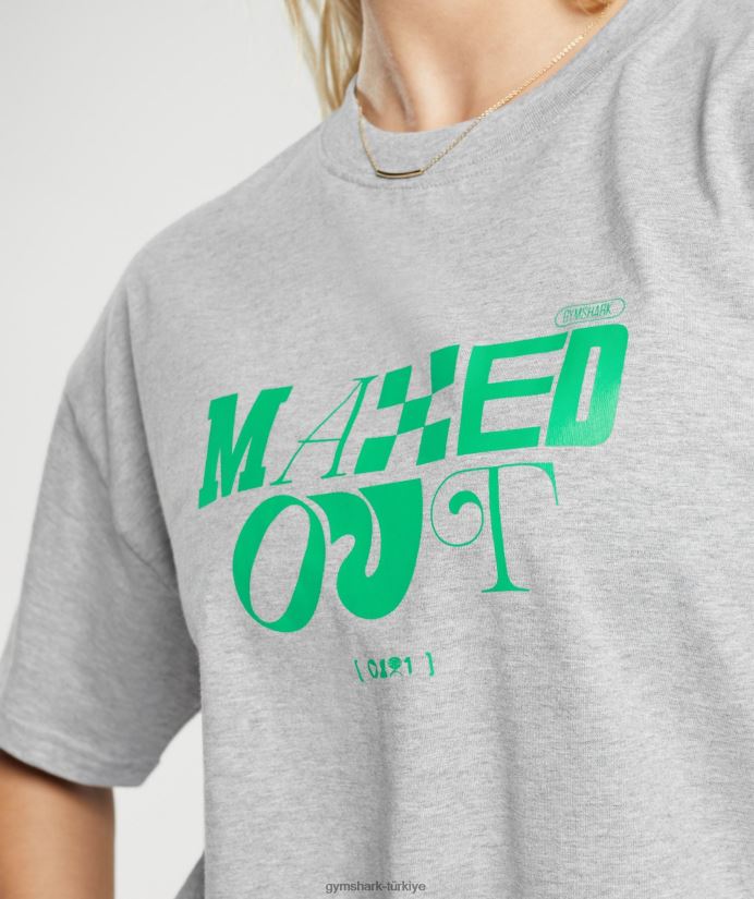 büyük beden tişörtü maksimuma çıkardı kadınlarGymshark açık gri marn 02H048482