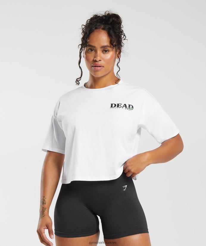 deadlift midi tişört kadınlarGymshark beyaz 02H048426