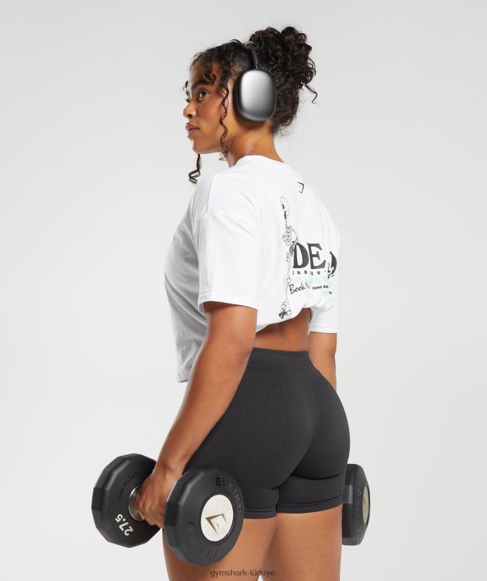 deadlift midi tişört kadınlarGymshark beyaz 02H048426