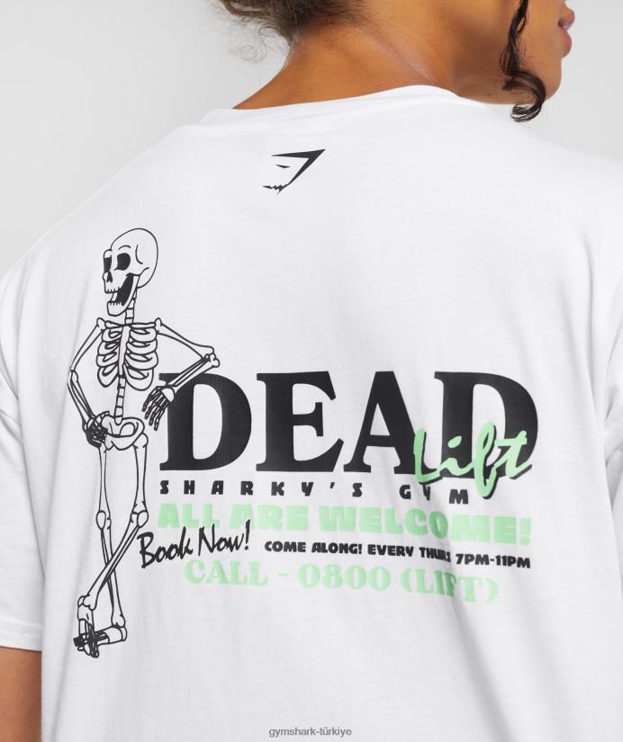 deadlift midi tişört kadınlarGymshark beyaz 02H048426