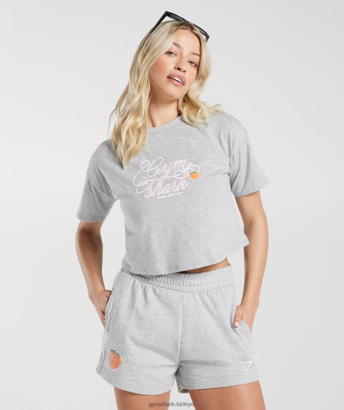 güçlü şeftali rengi midi üst kadınlarGymshark açık gri marn 02H048427