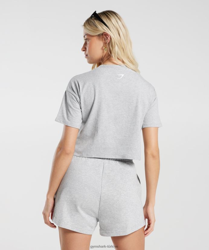 güçlü şeftali rengi midi üst kadınlarGymshark açık gri marn 02H048427