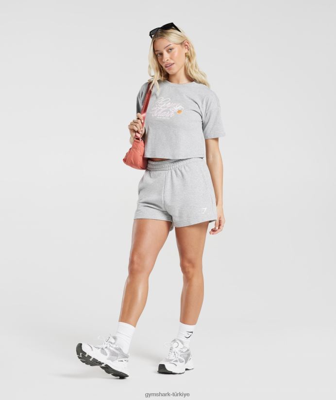 güçlü şeftali rengi midi üst kadınlarGymshark açık gri marn 02H048427