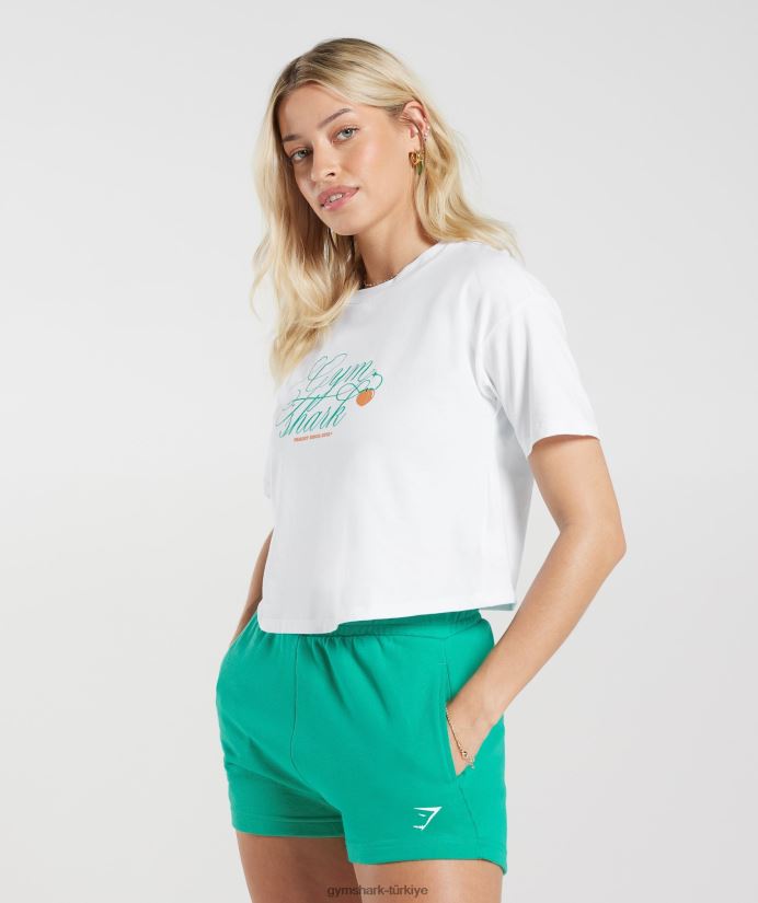güçlü şeftali rengi midi üst kadınlarGymshark beyaz 02H048428