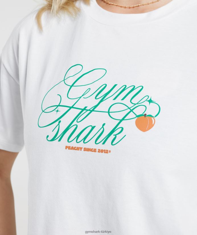 güçlü şeftali rengi midi üst kadınlarGymshark beyaz 02H048428