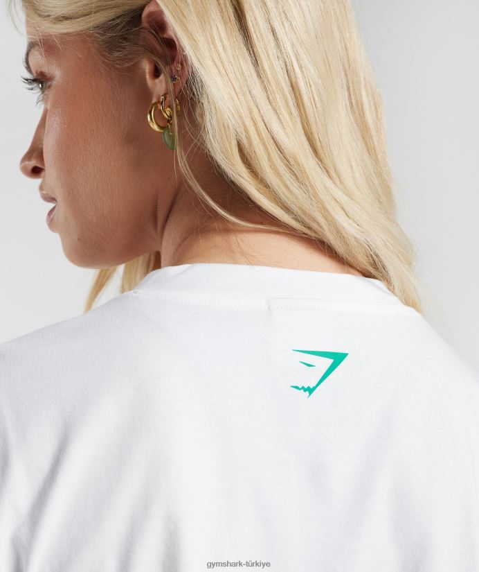 güçlü şeftali rengi midi üst kadınlarGymshark beyaz 02H048428