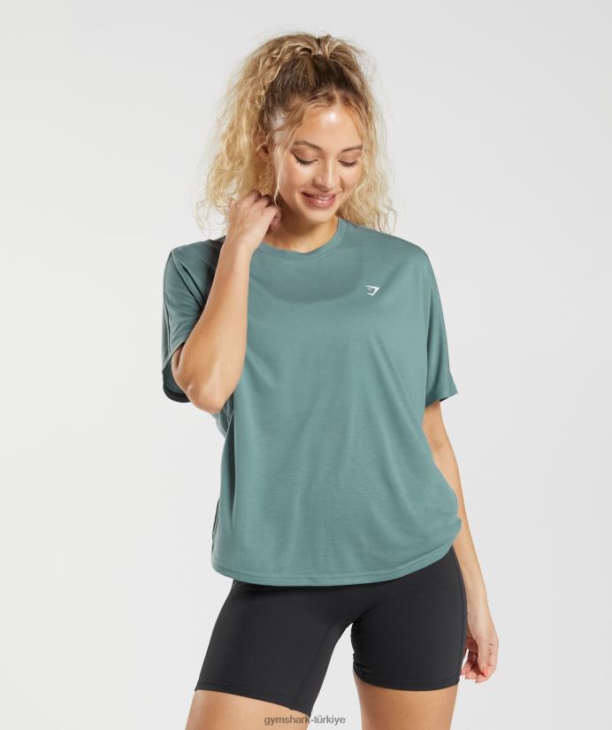 süper yumuşak tişört kadınlarGymshark Gök gürültüsü mavisi 02H048415