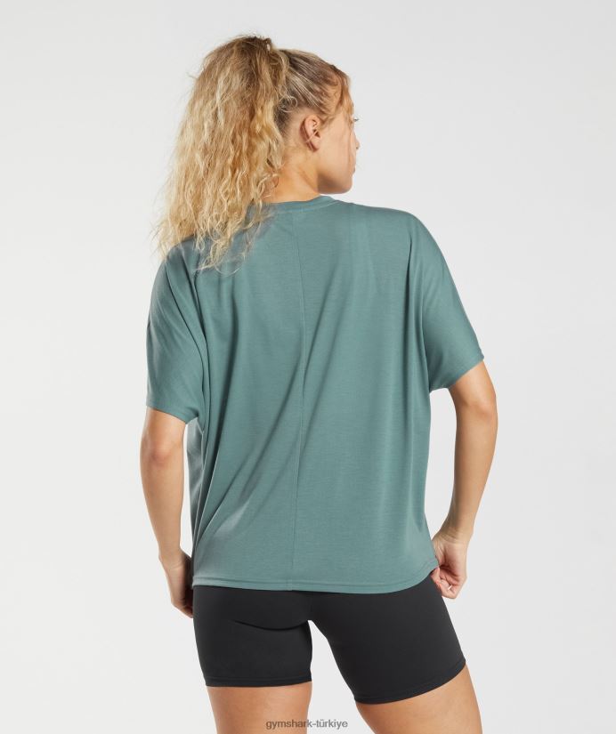 süper yumuşak tişört kadınlarGymshark Gök gürültüsü mavisi 02H048415