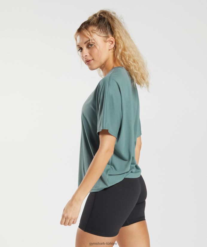 süper yumuşak tişört kadınlarGymshark Gök gürültüsü mavisi 02H048415