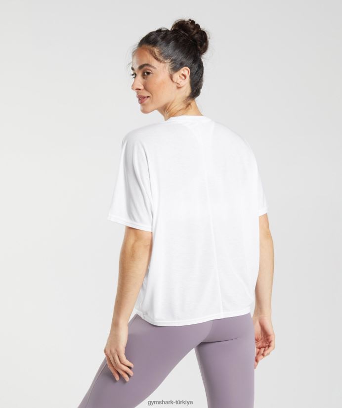 süper yumuşak tişört kadınlarGymshark beyaz 02H048437