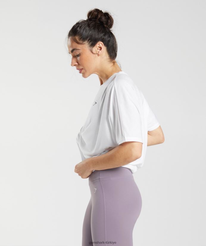 süper yumuşak tişört kadınlarGymshark beyaz 02H048437