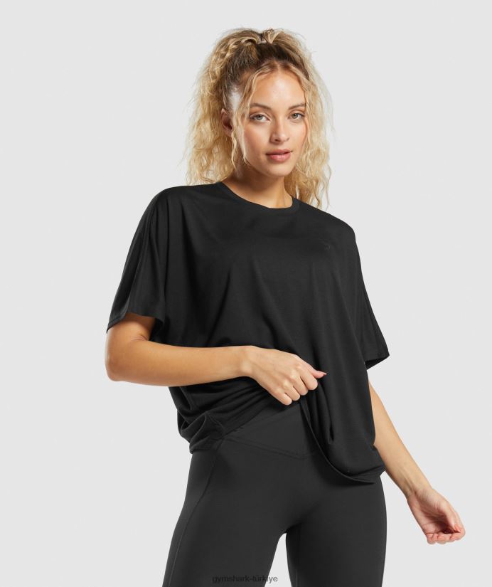 süper yumuşak tişört kadınlarGymshark siyah 02H048418